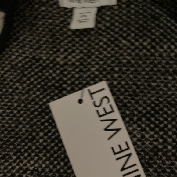 Nine W. black white gray cardigan sweater petite large - Picture 4 of 5